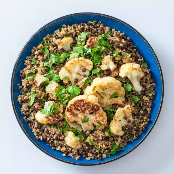Bowl of cauliflower, lentil and quinoa