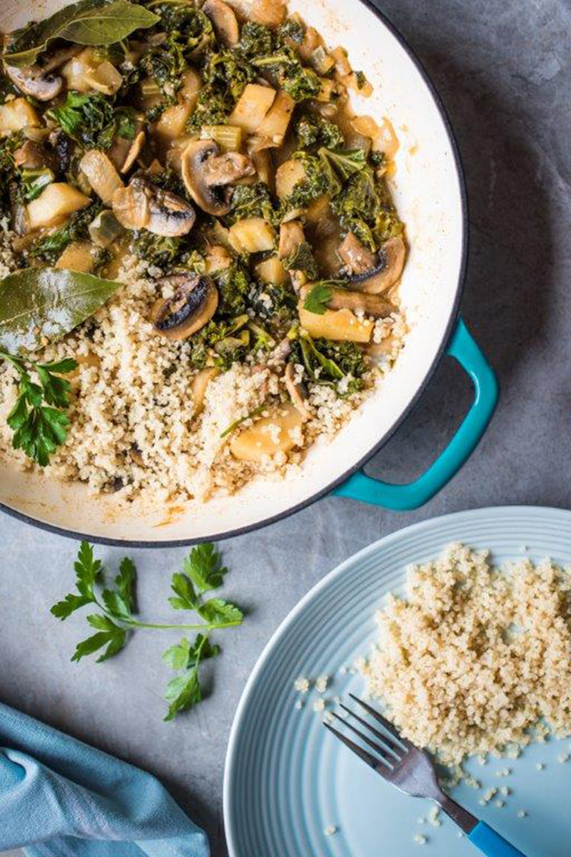 Parsnip, mushroom and kale stew with quinoa &ndash; Quinola