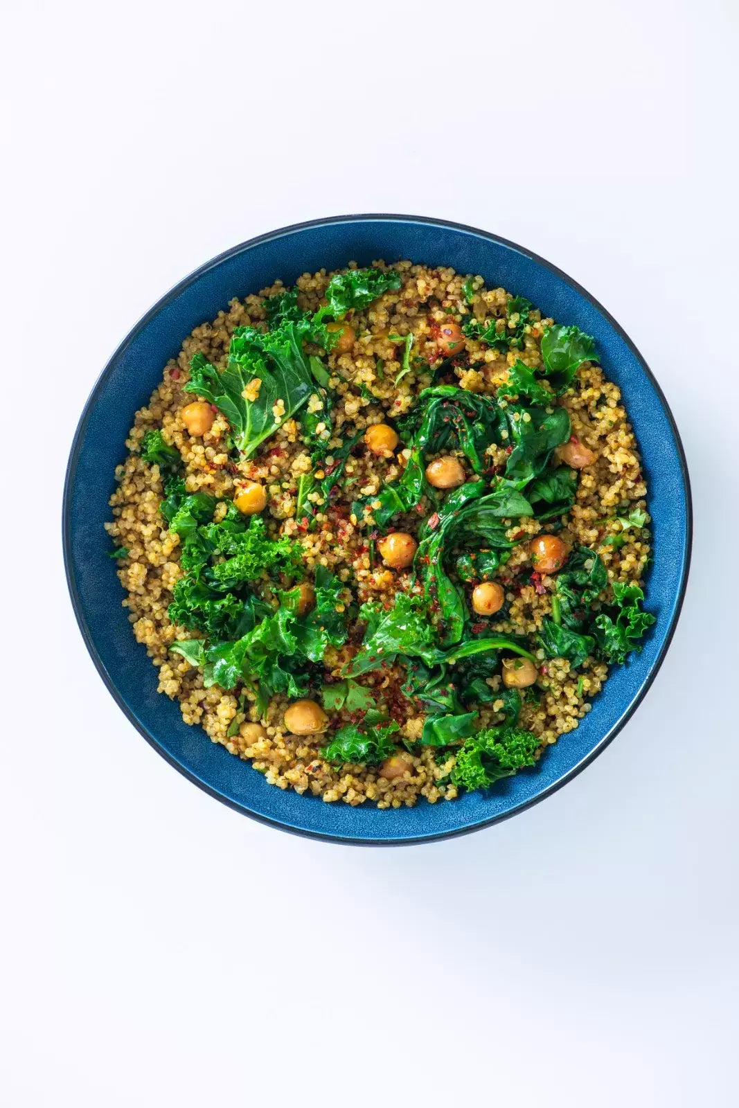Indian-styled quinoa with chickpeas and spinach