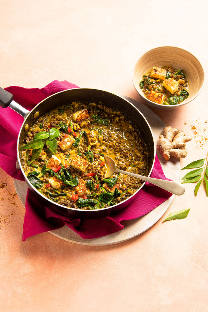 Champagne Region Green Lentils, Spinach and Paneer Curry
