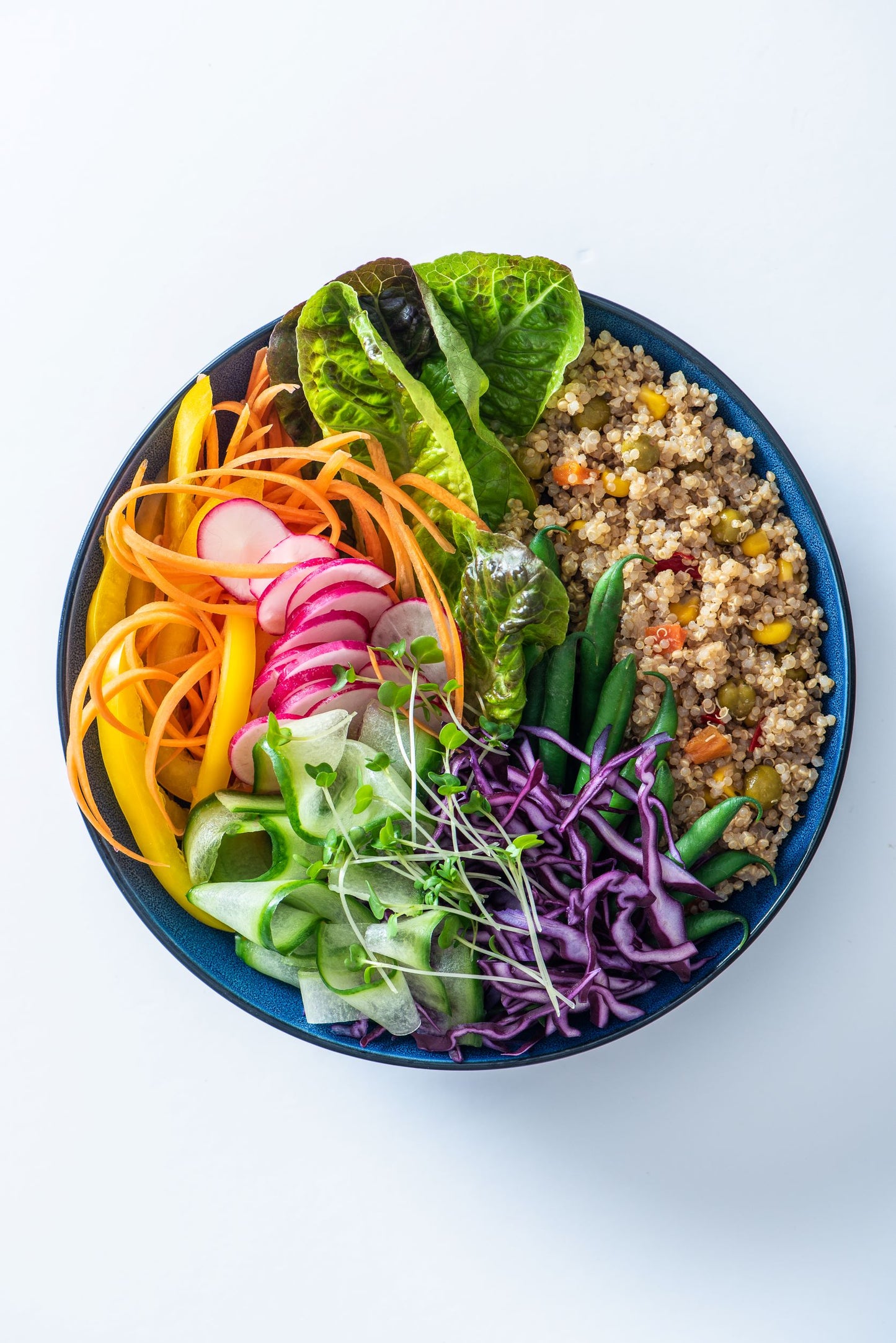 Bowl of colourful vegetables and quinoa 