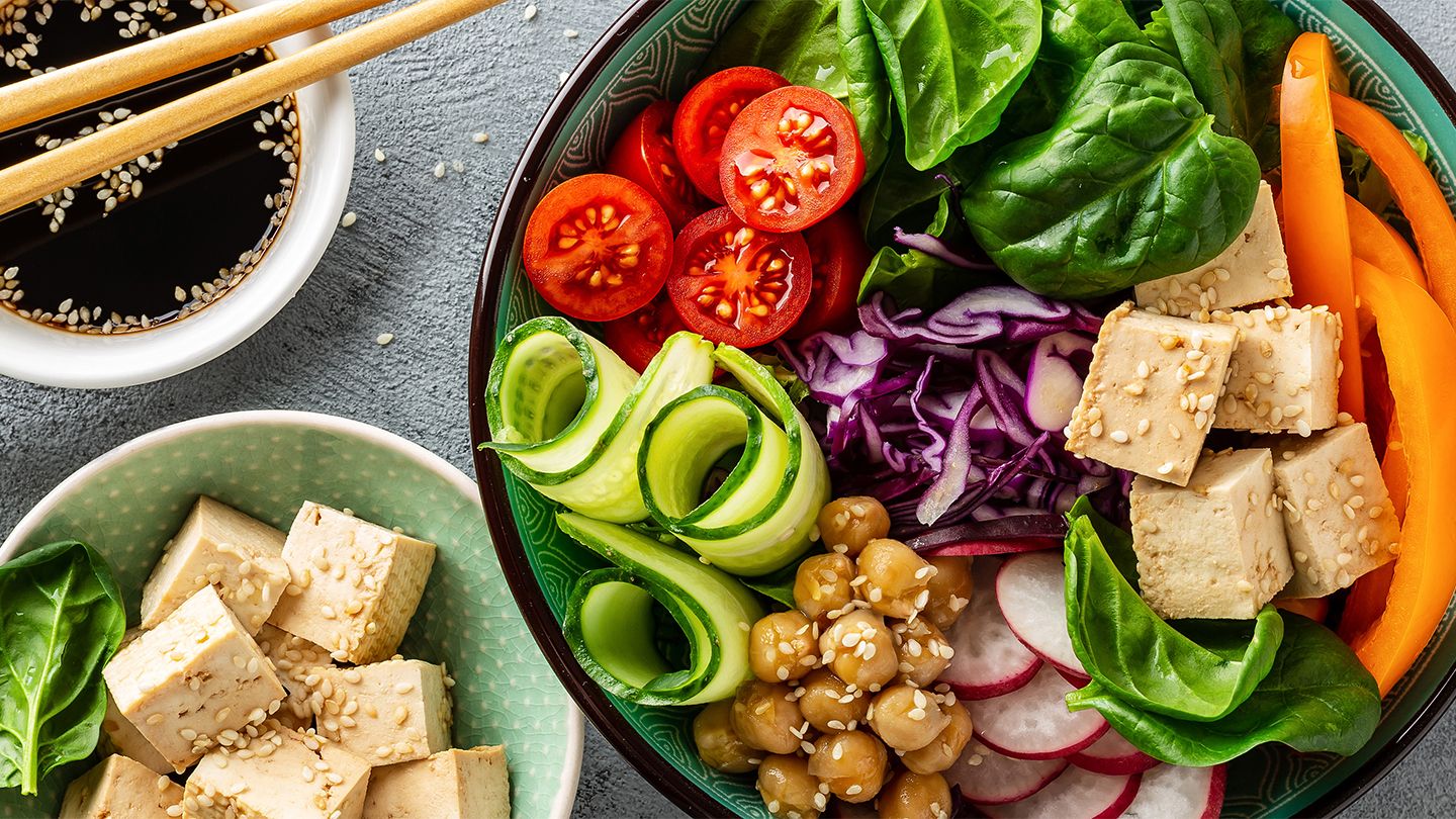 bowl of vegetables and tofu